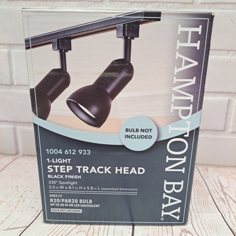Hampton Bay 1-Light Black‎ FInish Step Track Lighting Head  R20/PAR20